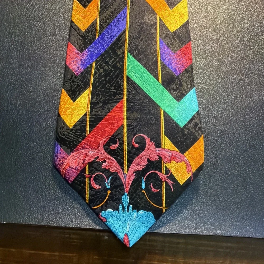 STUNNING COLORS Rush Limbaugh Mens Silk Neck Tie USA Geometric Floral Jardiniere